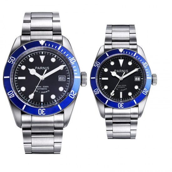 Parnis 41mm Blue Rotating Bezel Automatic Sapphire Men Luminous Watch